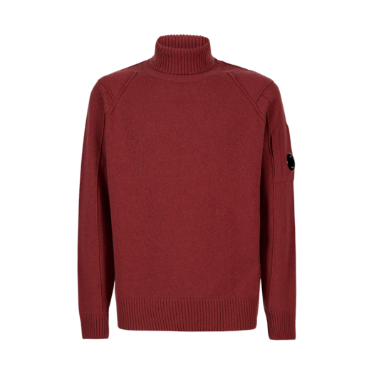 C.P. Company Lambswool Roll Neck Jumper Ketchup Red - 23FW