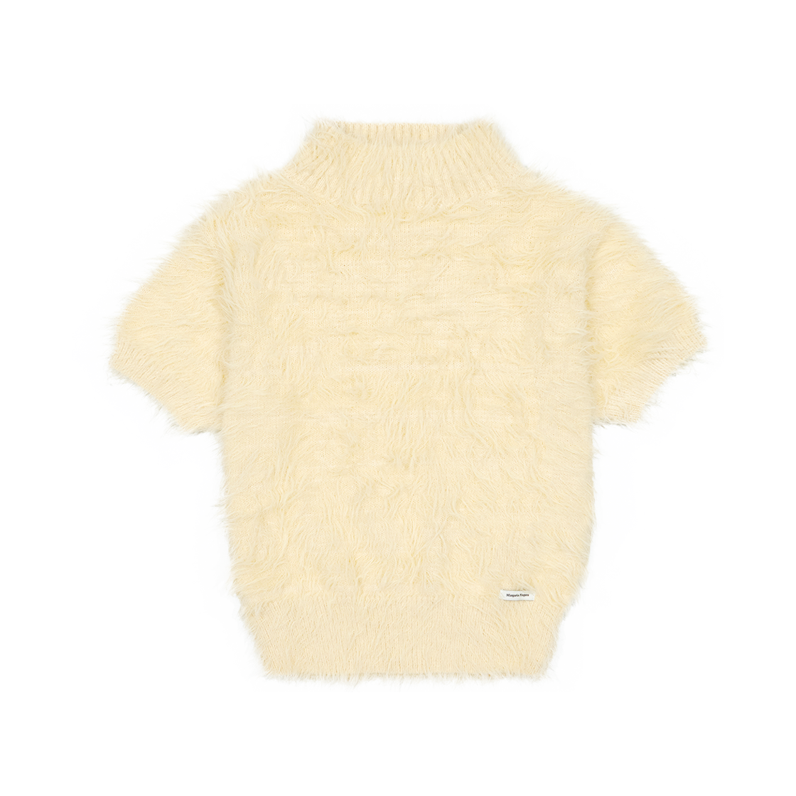 MF249NPO001CLYFR Margarin Fingers Hairy High Neck Knit Light Yellow