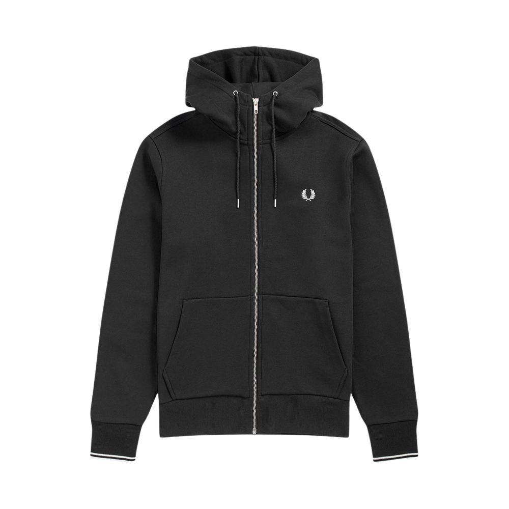 프레드페리 후드 집 스루 스웻셔츠 블랙(Fred Perry Hooded Zip Through Sweatshirt Black) - 1