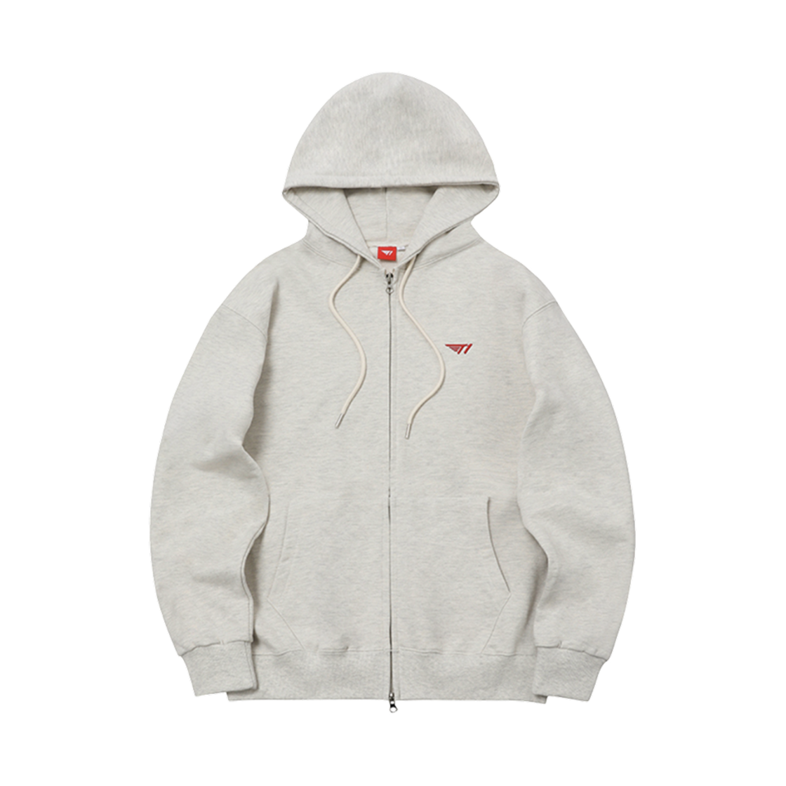 T1 로고 집업 후드 오트밀(T1 Logo Zip-Up Hoodie Oatmeal) - 1
