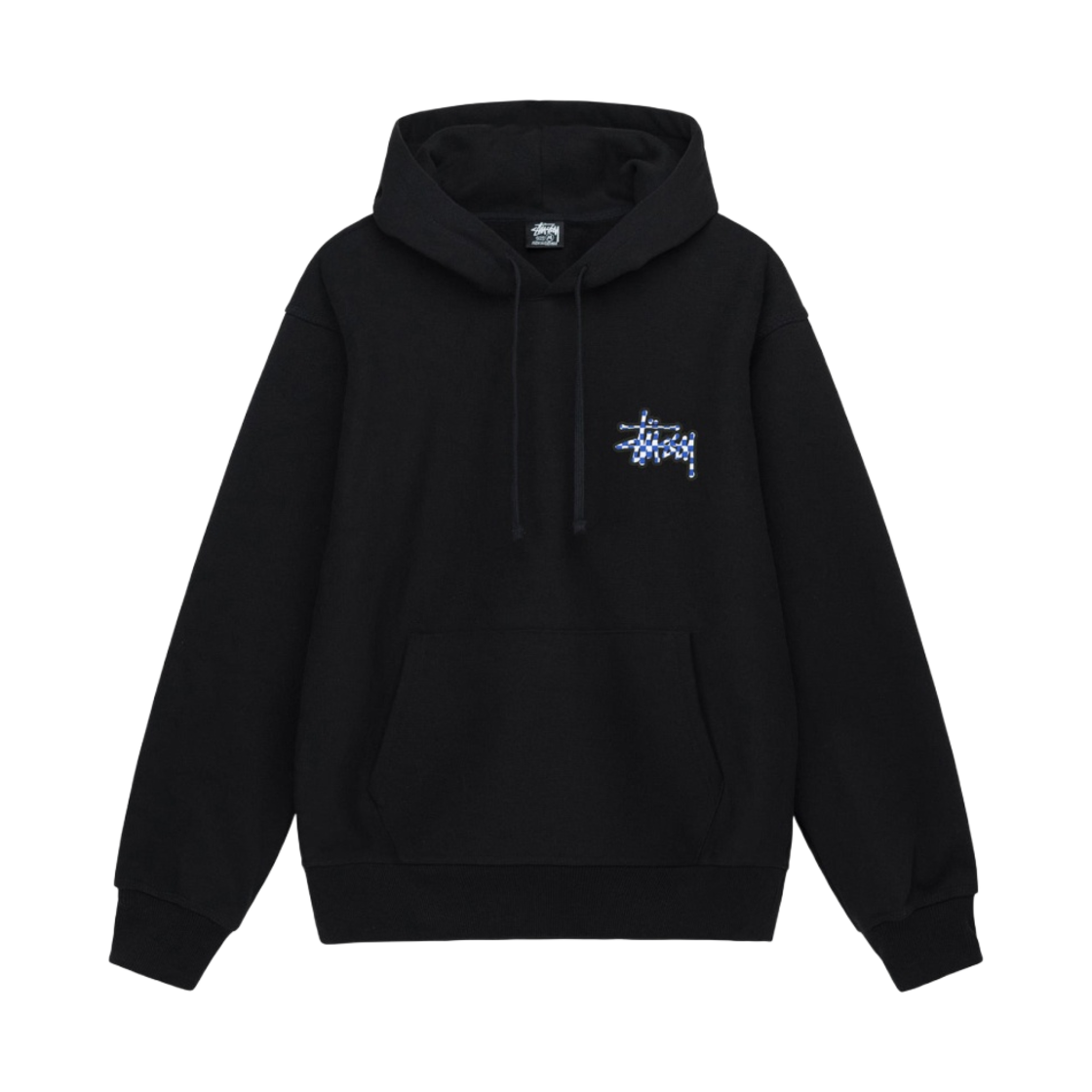 스투시 체커 스탁 후드 블랙(Stussy Checker Stock Hoodie Black) - 2