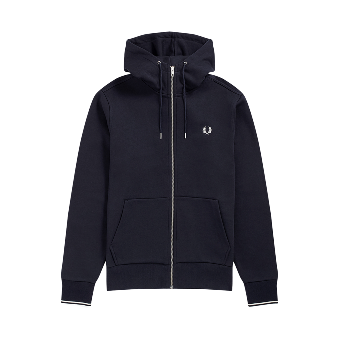 프레드페리 후드 집 스루 스웻셔츠 네이비(Fred Perry Hooded Zip Through Sweatshirt Navy) - 1
