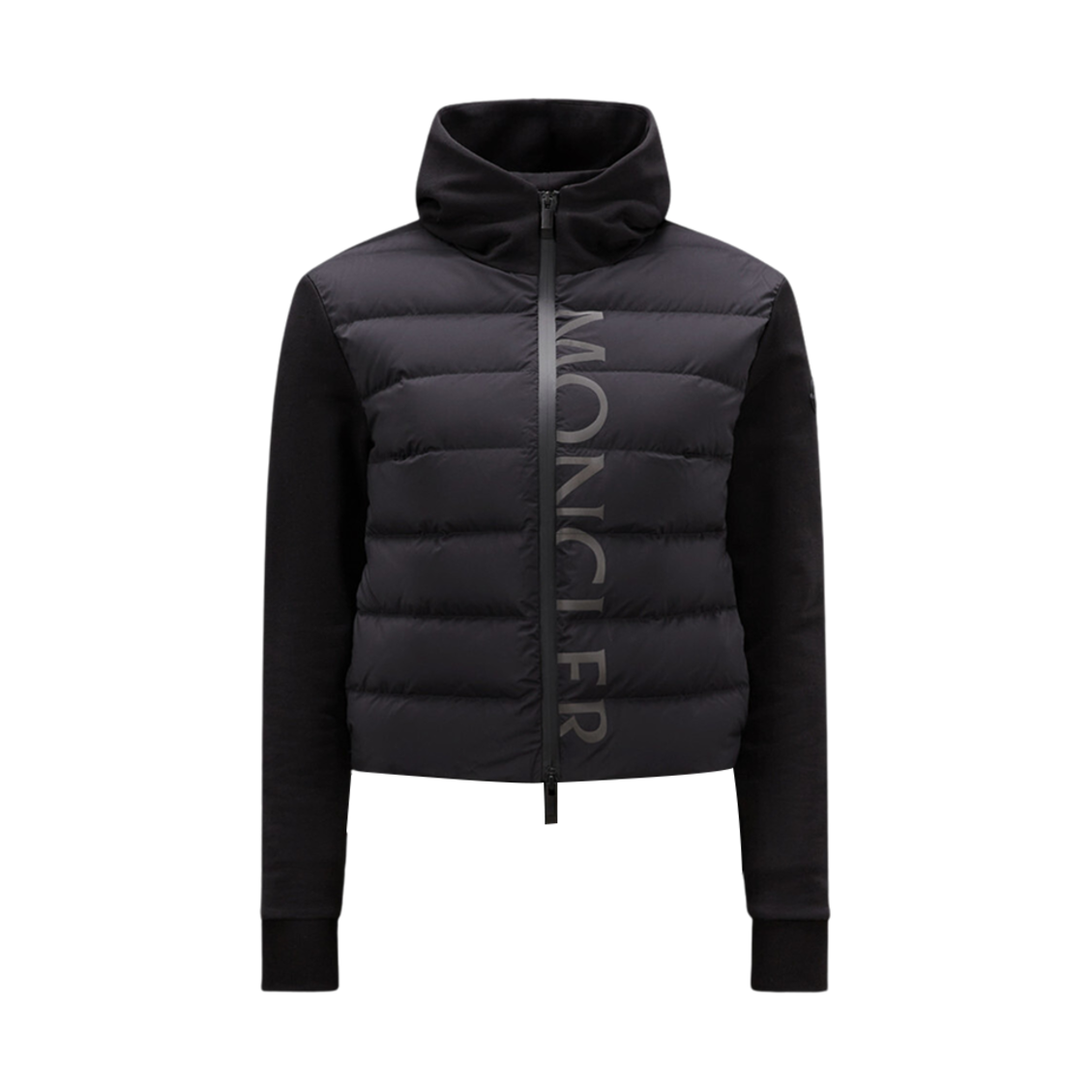 (W) 몽클레르 패딩 집업 후드 블랙 - 23FW((W) Moncler Padded Zip-Up Hoodie Black - 23FW) - 1