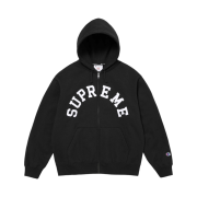 Supreme x Champion Zip Up Hooded Sweatshirt Black - 24SS