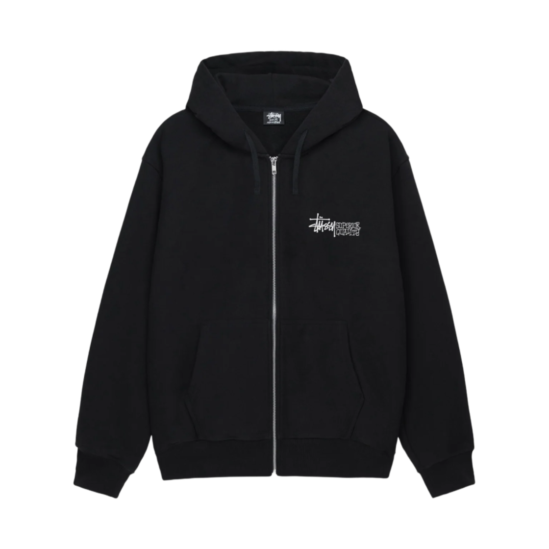 스투시 슈페리어 퀄리티 집 후드 블랙(Stussy Superior Quality Zip Hoodie Black) - 2