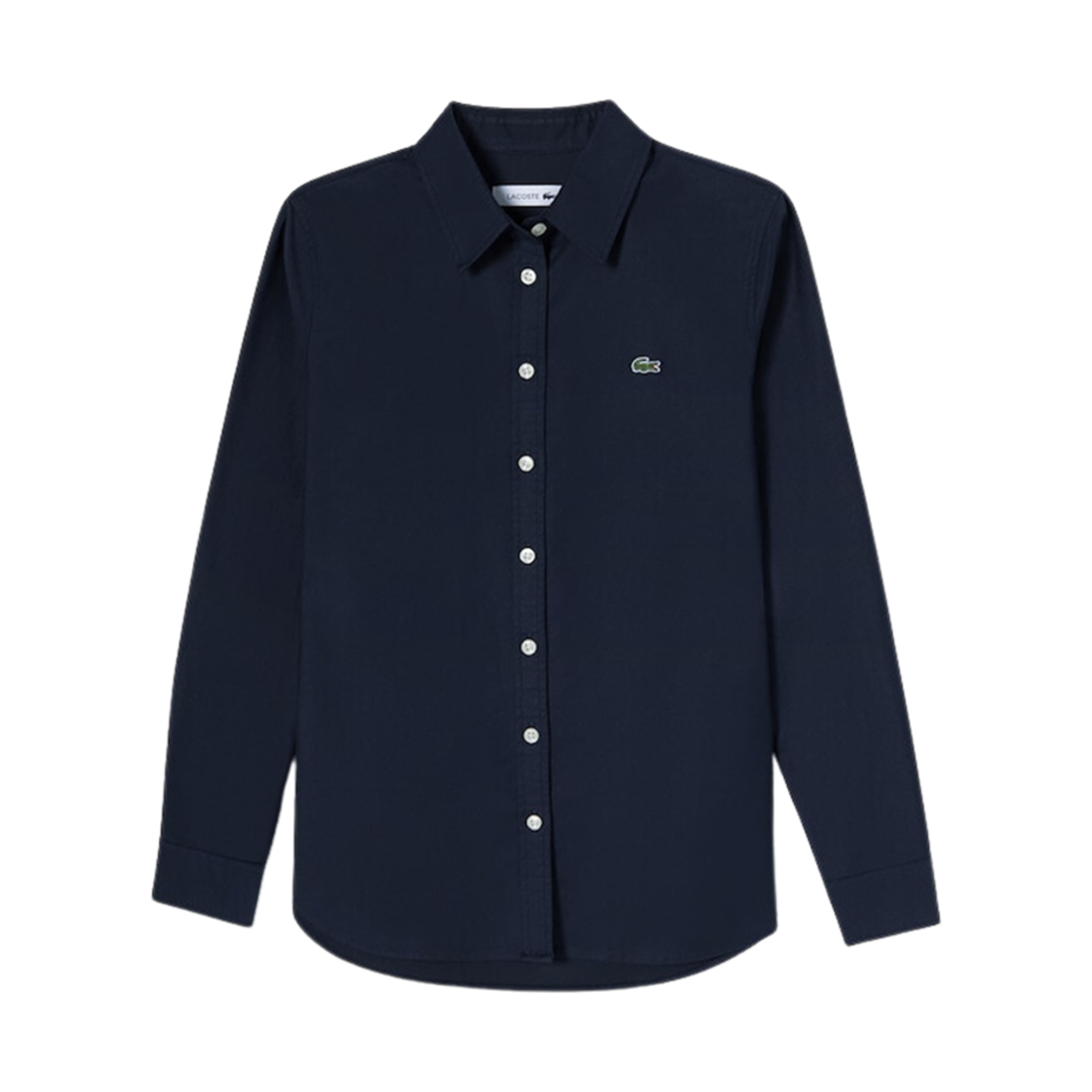 (W) 라코스테 옥스포드 솔리드 셔츠 네이비 블루((W) Lacoste Oxford Solid Shirt Navy Blue) - 1