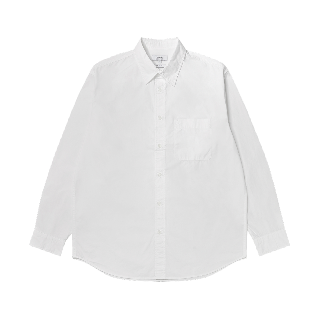 무신사 스탠다드 릴렉스드 워시드 포플린 셔츠 화이트(Musinsa Standard Relaxed Washed Poplin Shirt White)