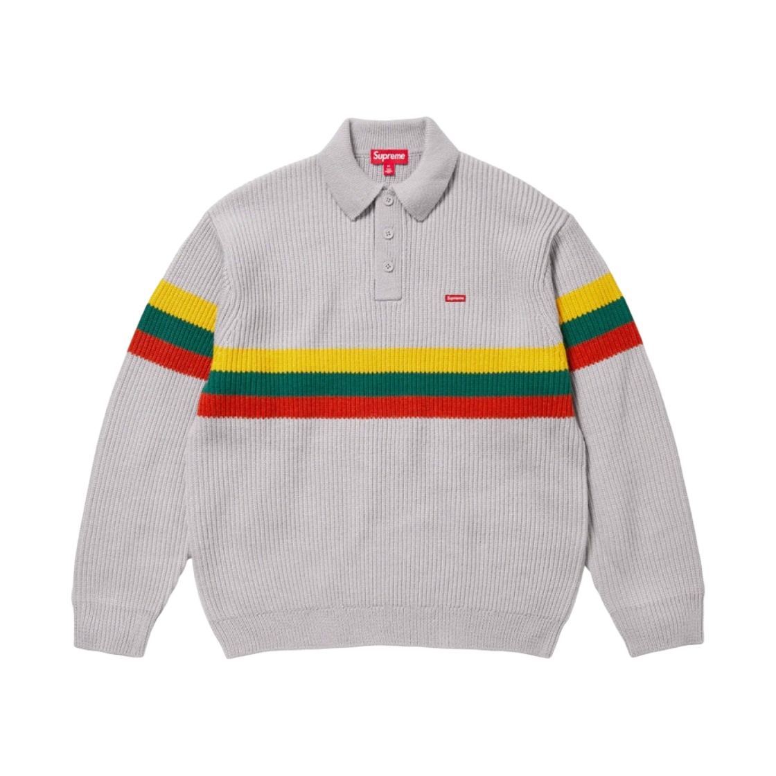 슈프림 스몰 박스 폴로 스웨터 그레이 - 23FW(Supreme Small Box Polo Sweater Grey - 23FW) - 1