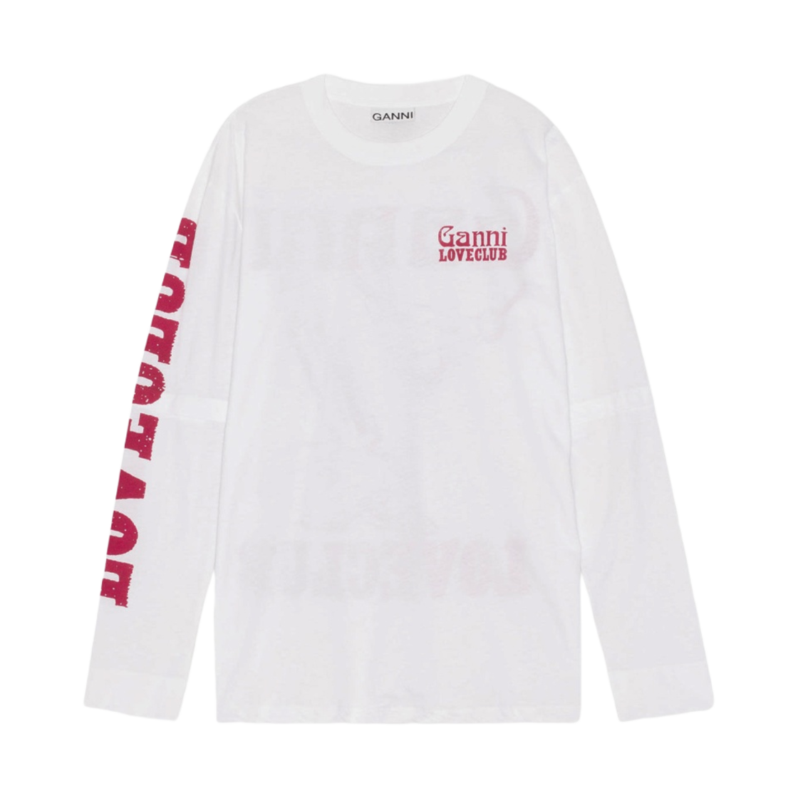 (W) 가니 레이어드 롱슬리브 티셔츠 브라이트 화이트