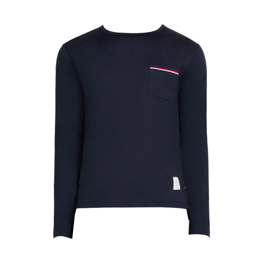 MJS022A-01454-415 Thom Browne Cotton Jersey Long Sleeve Pocket T-Shirt Navy