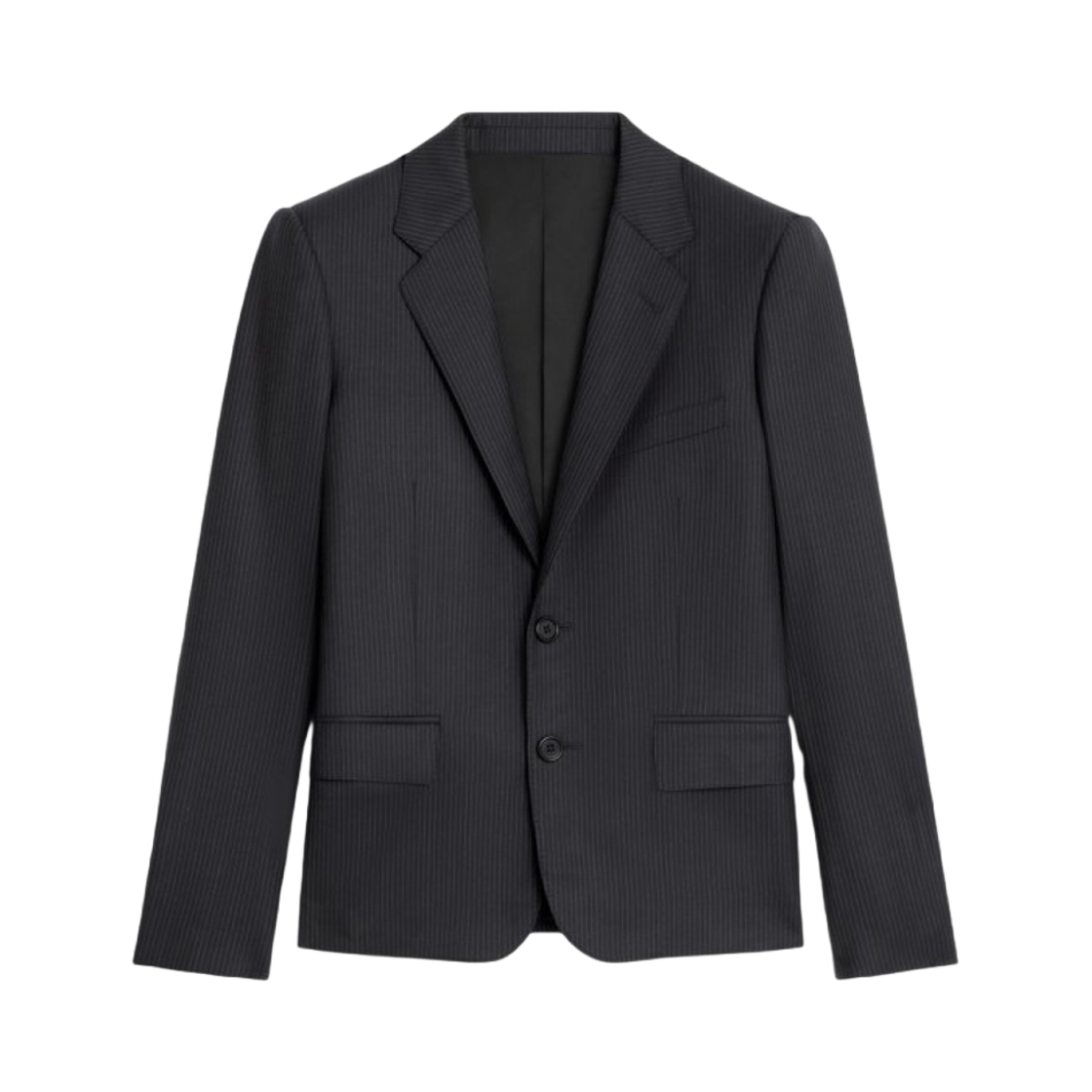 (W) 셀린느 숏 자켓 스트라이프 울 네이비 끄레((W) Celine Short Jacket in Striped Wool Navy Craie) - 1