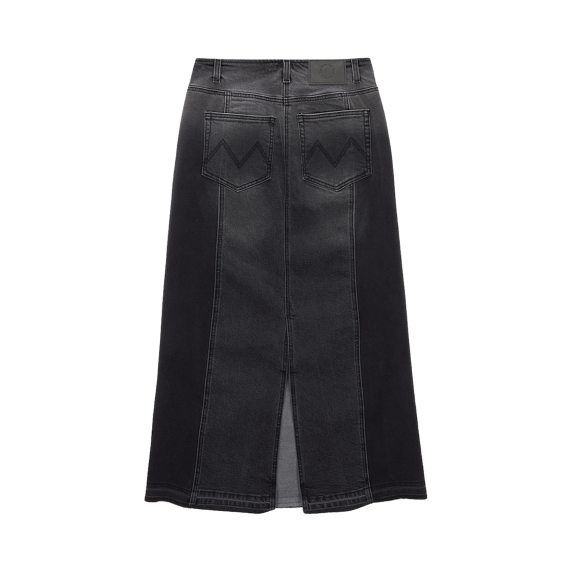 (W) 마뗑킴 저지 믹스드 데님 맥시 스커트 차콜((W) Matin Kim Jersey Mixed Denim Maxi Skirt Charcoal) - 2