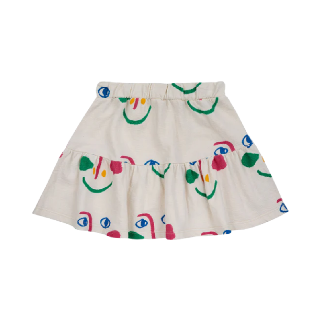 124AC087 (Kids) Bobo Choses Smiling Mask All Over Skirt Ivory
