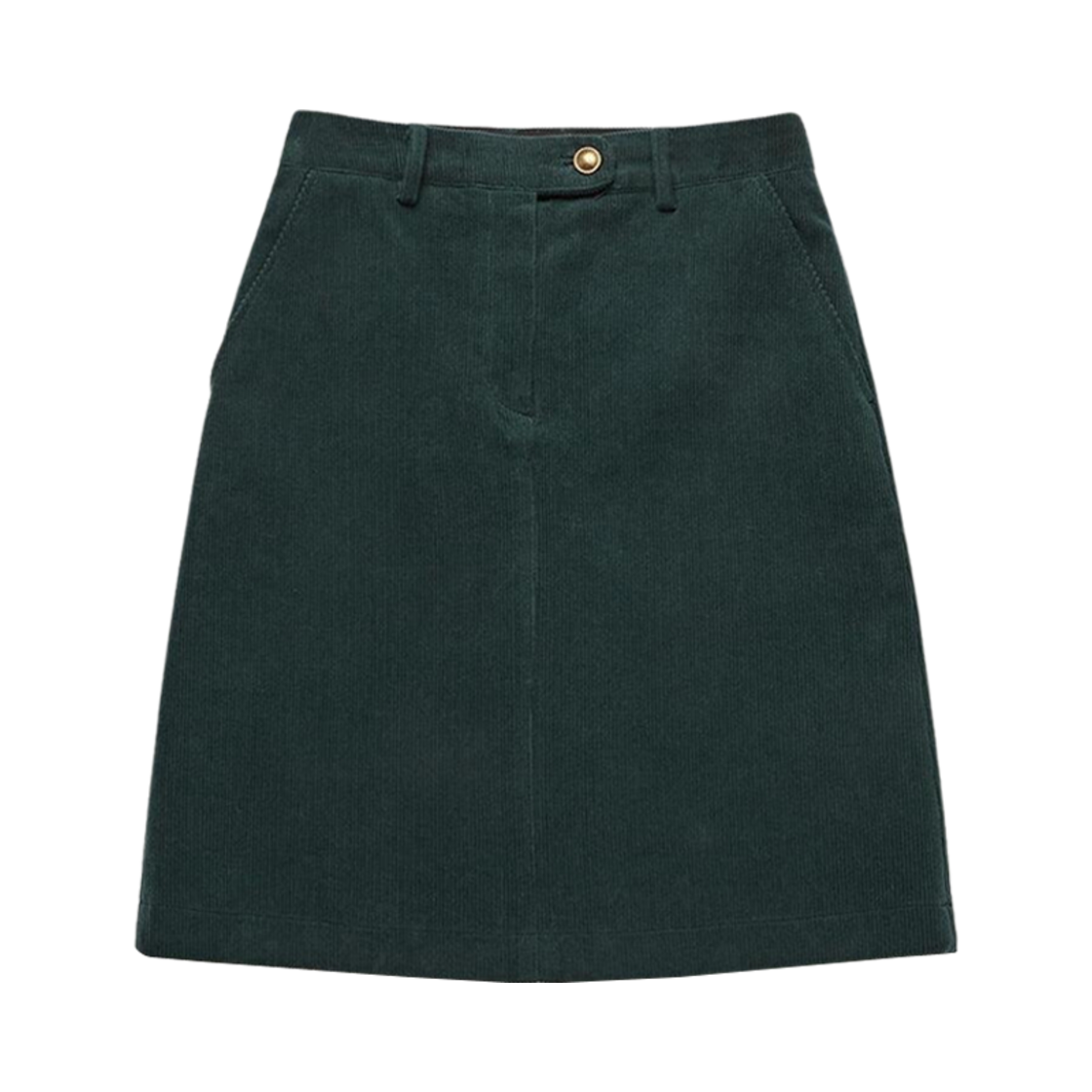 (W) 던스트 A 라인 버튼드 포인트 코듀로이 스커트 코듀로이 그린((W) Dunst A-Line Button Point Corduroy Skirt Corduroy Green) - 1