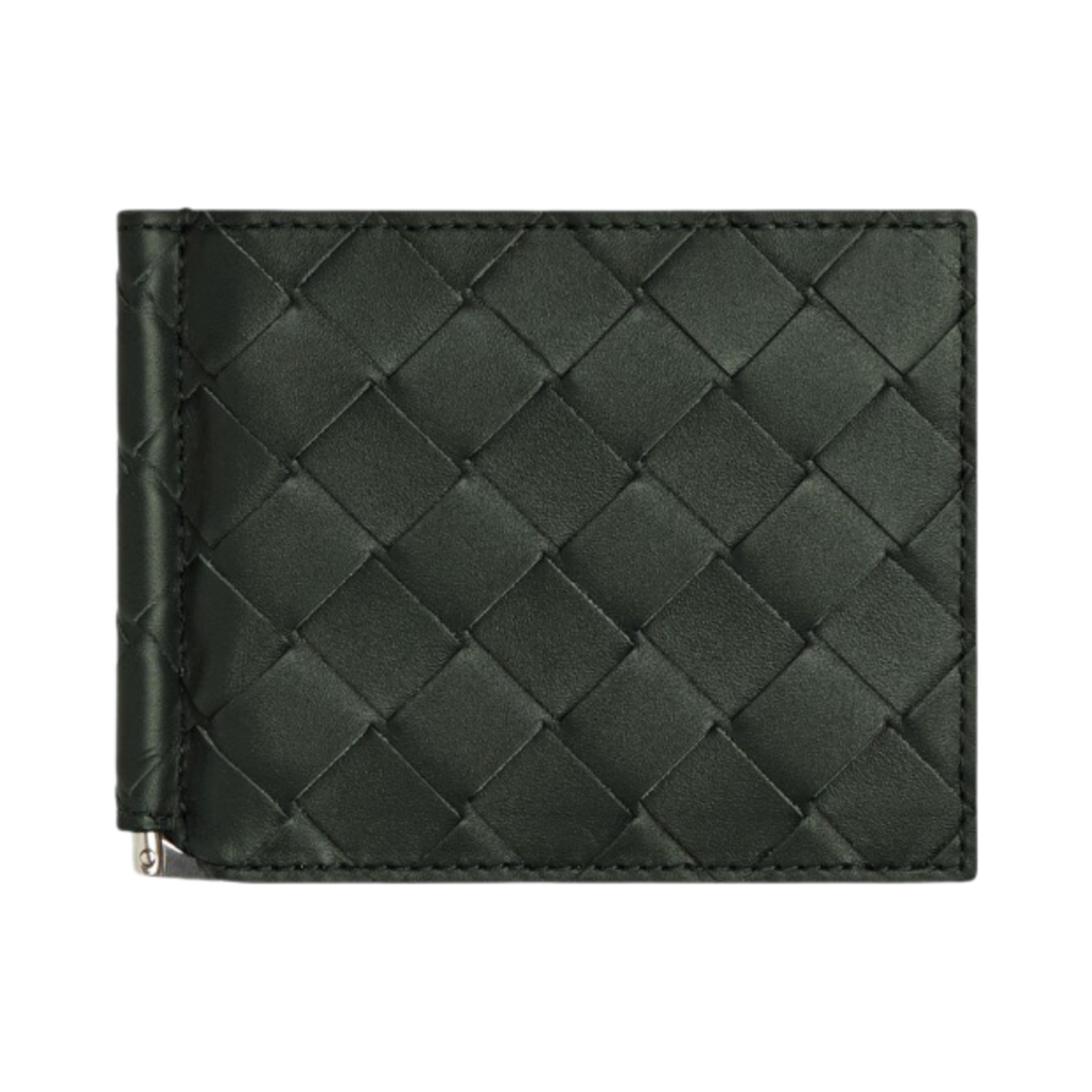 보테가 베네타 인트레치아토 빌 클립 지갑 다크 그린(Bottega Veneta Intrecciato Bill Clip Wallet Dark Green) - 1