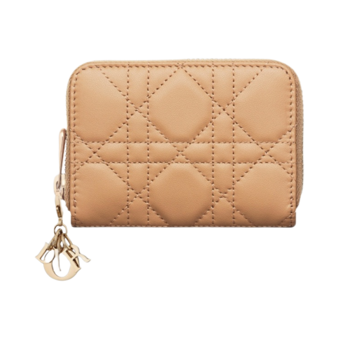 디올 스몰 레이디 보야저 코인 지갑 미디움 탄 까나쥬 램스킨(Dior Small Lady Voyageur Coin Purse Medium Tan Cannage Lambskin) - 1