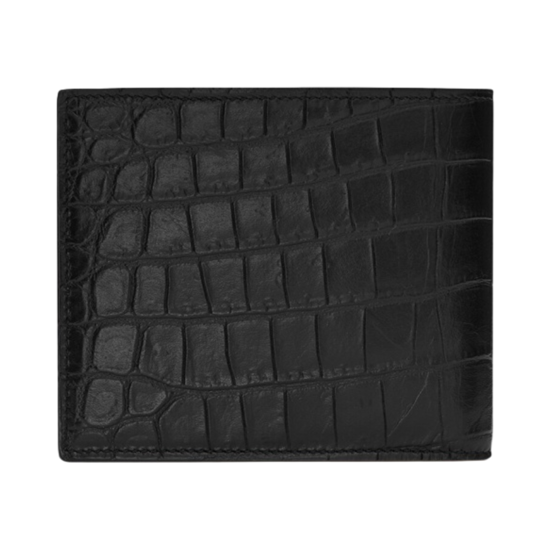607727-DZEDW-1000 Saint Laurent Tiny Cassandre East/West Wallet In Crocodile Embossed Matte Leather Black - #3