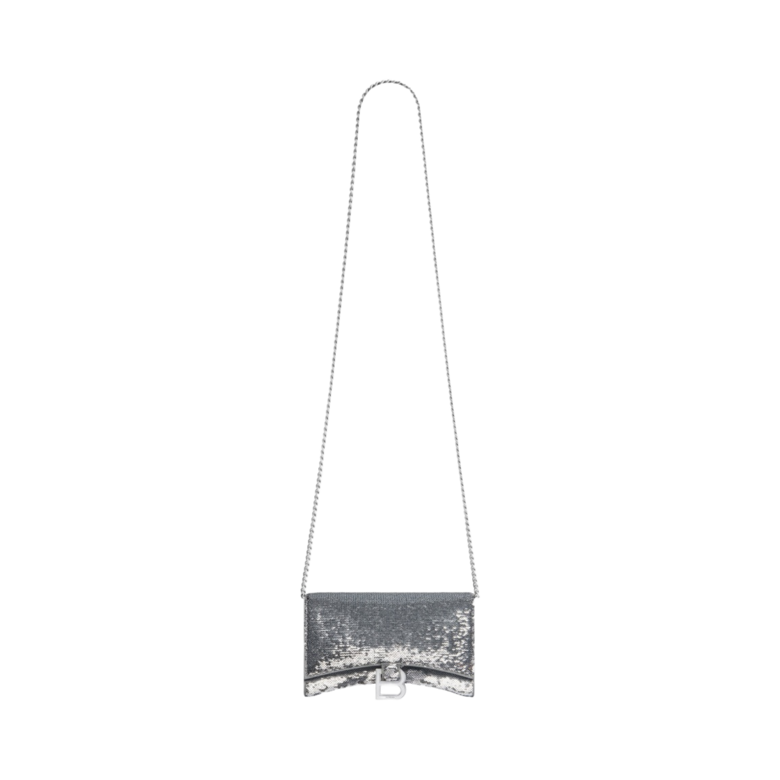 발렌시아가 아워글래스 시퀸 체인 지갑 실버(Balenciaga Hourglass Wallet on Chain and Sequin Silver) - 1