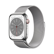 Apple Watch Series 8 45mm Cellular Silver Stainless Steel Case with Milanese Loop Silver (Korean Ver.)