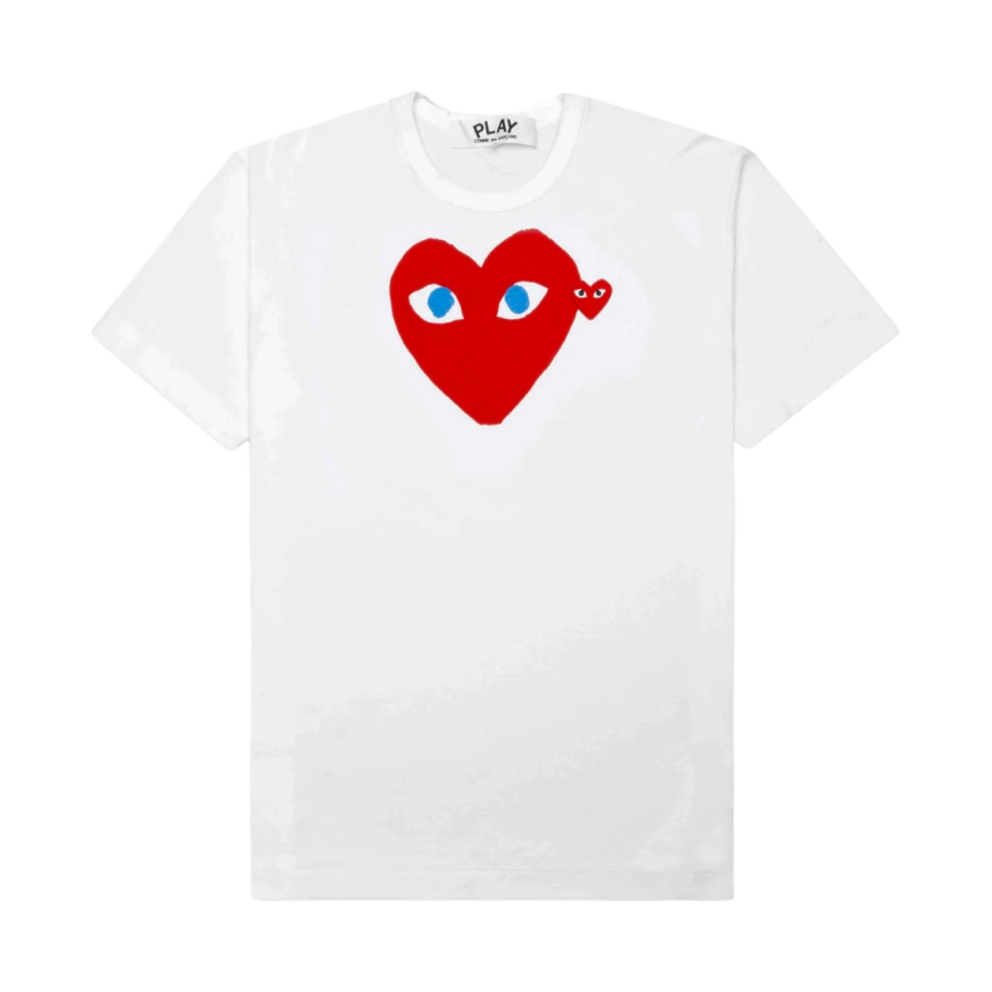 [15% 쿠폰] (W) 플레이 꼼데가르송 레드 더블 하트 티셔츠 화이트([15% 쿠폰] (W) Play Comme des Garcons Red Double Heart T-Shirt White)