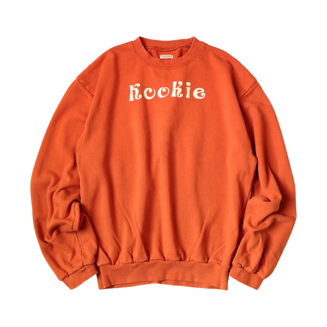 캐피탈 30-플리스 크루 스웨트셔츠 쿠키 패치 오렌지(Kapital 30-Fleece Crew Sweatshirt Kookie Patch Orange) - 1