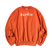 Kapital 30-Fleece Crew Sweatshirt Kookie Patch Orange