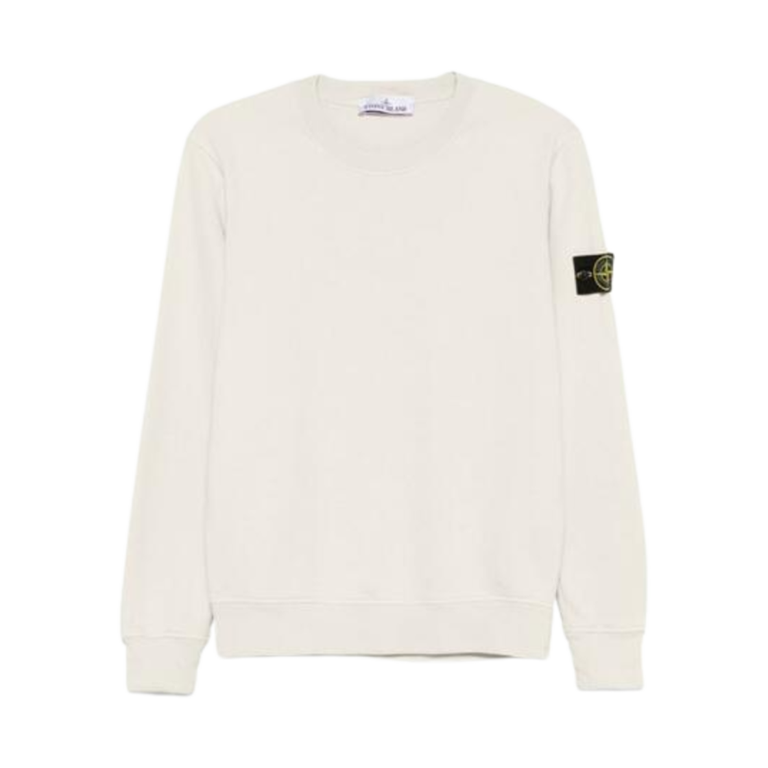 K1S1561000-44S0051-V0095 Stone Island 6100044 Organic Cotton Fleece Crewneck Sweatshirt with Ribbed Details Sand - 25SS