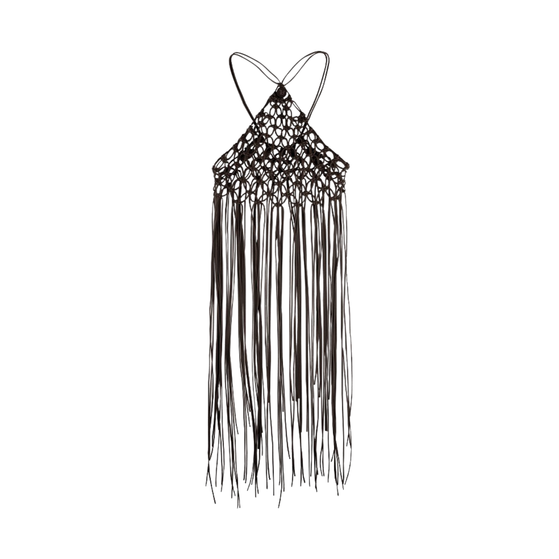 루바티 마크라메 홀터넥 드레스 반다이크 브라운(Rubati Macrame Halterneck Dress Vandyke Brown)