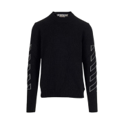 Off-White Diag Outline Arrow Knit Crewneck Black