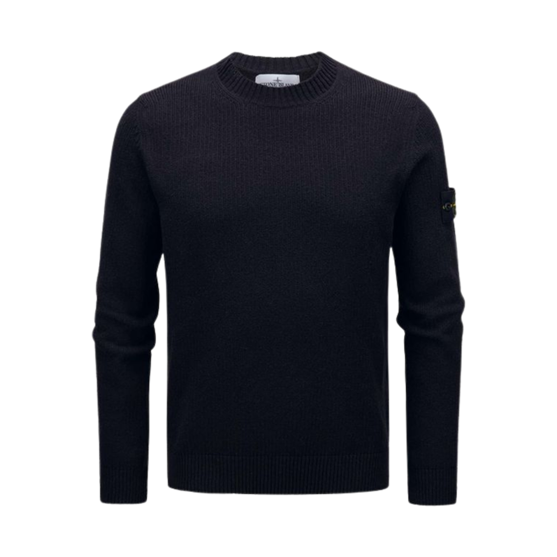 K1S1551000-42S00D3-V0029 Stone Island 5100042 Raw Hand Organic Cotton Crewneck Sweater with Ribbed Details Black - 25SS