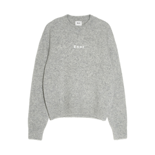 BDWTKN007GY En Or Women Logo Essential Knit Pullover Grey