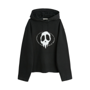 (W) Our Legacy Loose Hoodie Maverick Skull Print Black