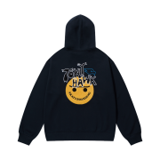 TONY HAWK Smile Boucle Embroidery Graphic Hoodie Navy