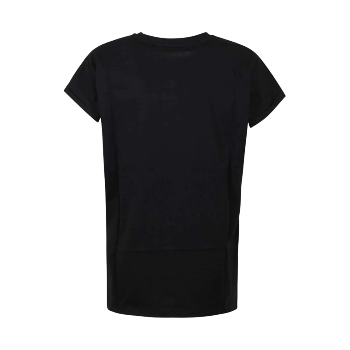 (W) 발망 발망 로고 프린트 에코 리스폰시블 코튼 티셔츠 블랙((W) Balmain Eco Responsible Cotton T-Shirt with Balmain Logo Print Black) - 2