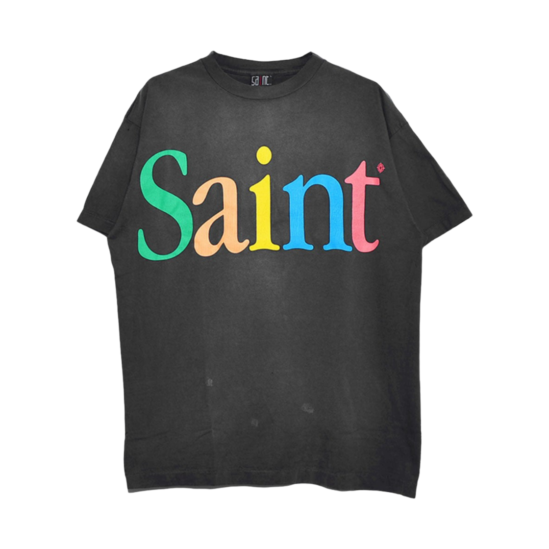 YS8-0000-001 Saint Mxxxxxx Coloful Saint S/S T-Shirt Black - 24SS
