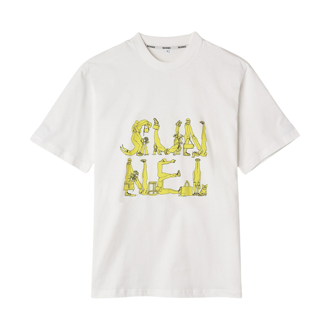 CRTWXTOP009-JER012-7433 Sunnei Graphic Logo T-Shirt White
