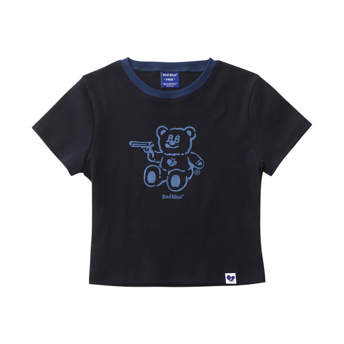 배드블루 베드베어 링거 슬림 티 네이비(BadBlue Badbear Ringer Slim Tee Navy)