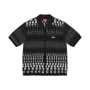 Supreme Gradient Grid Zip Up Polo Black - 23SS