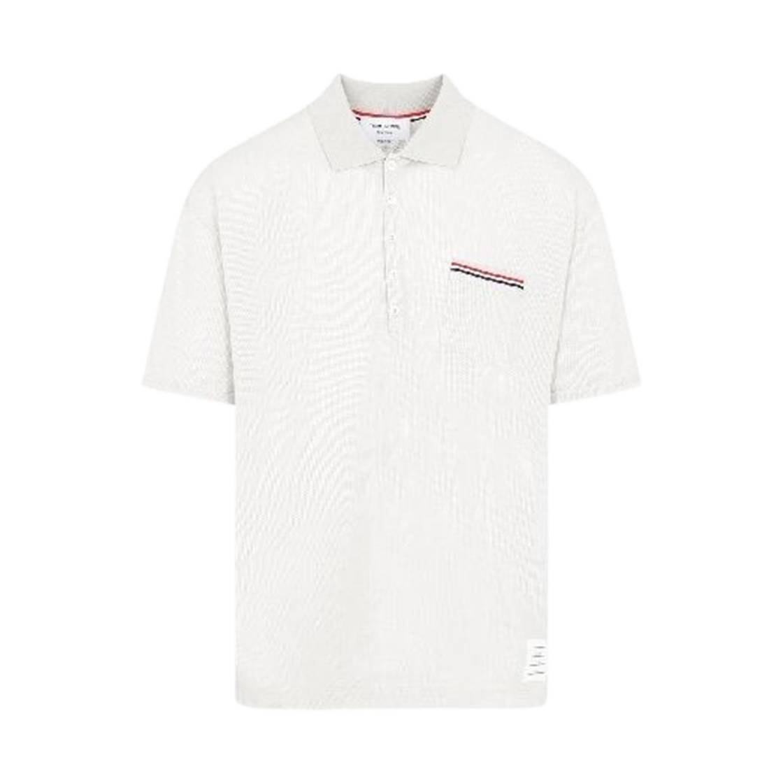 MJP180A-J0085-113 Thom Browne RWB Detail Pocket Polo Shirt White
