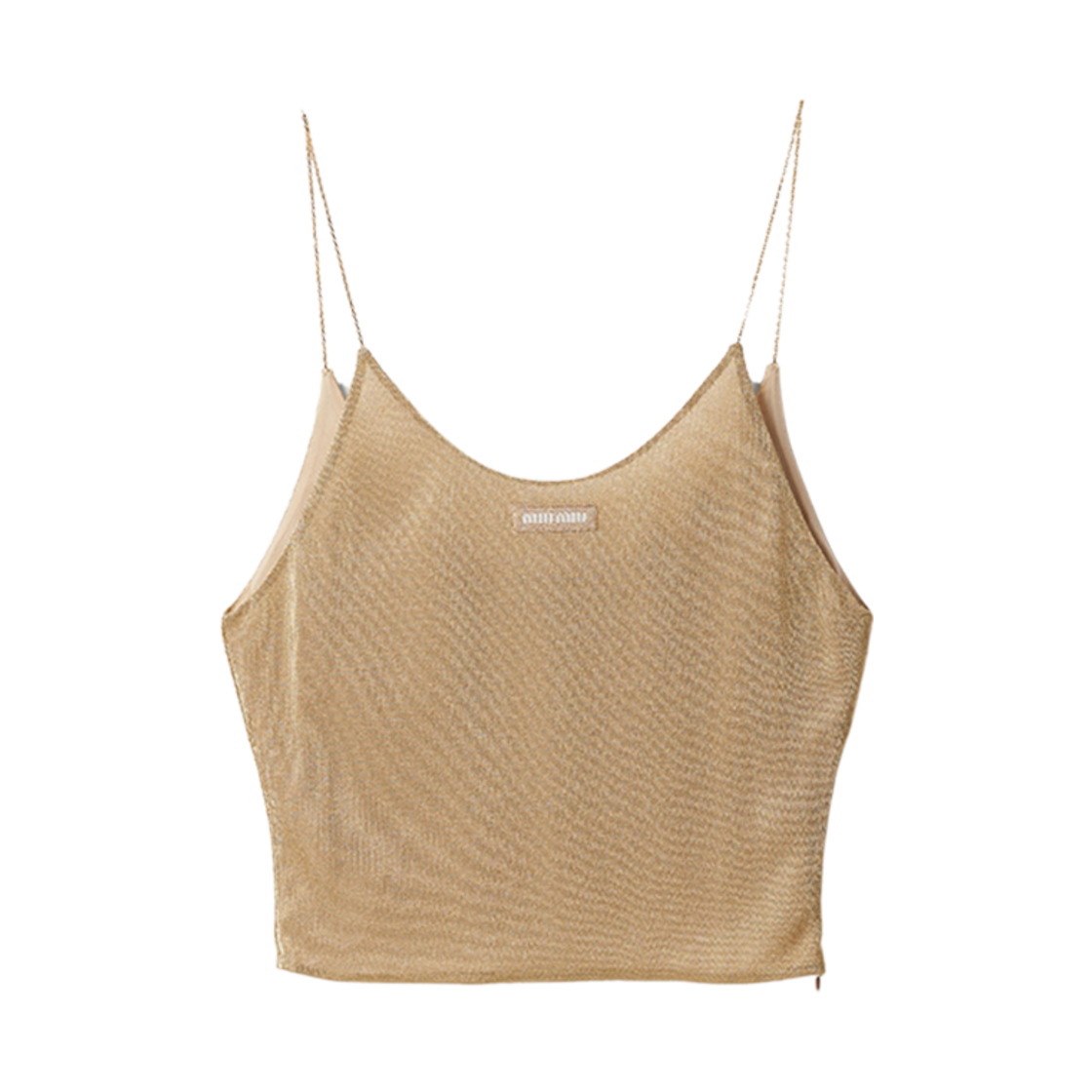 (W) 미우 미우 메쉬 탑 골드((W) Miu Miu Mesh Top Gold) - 1