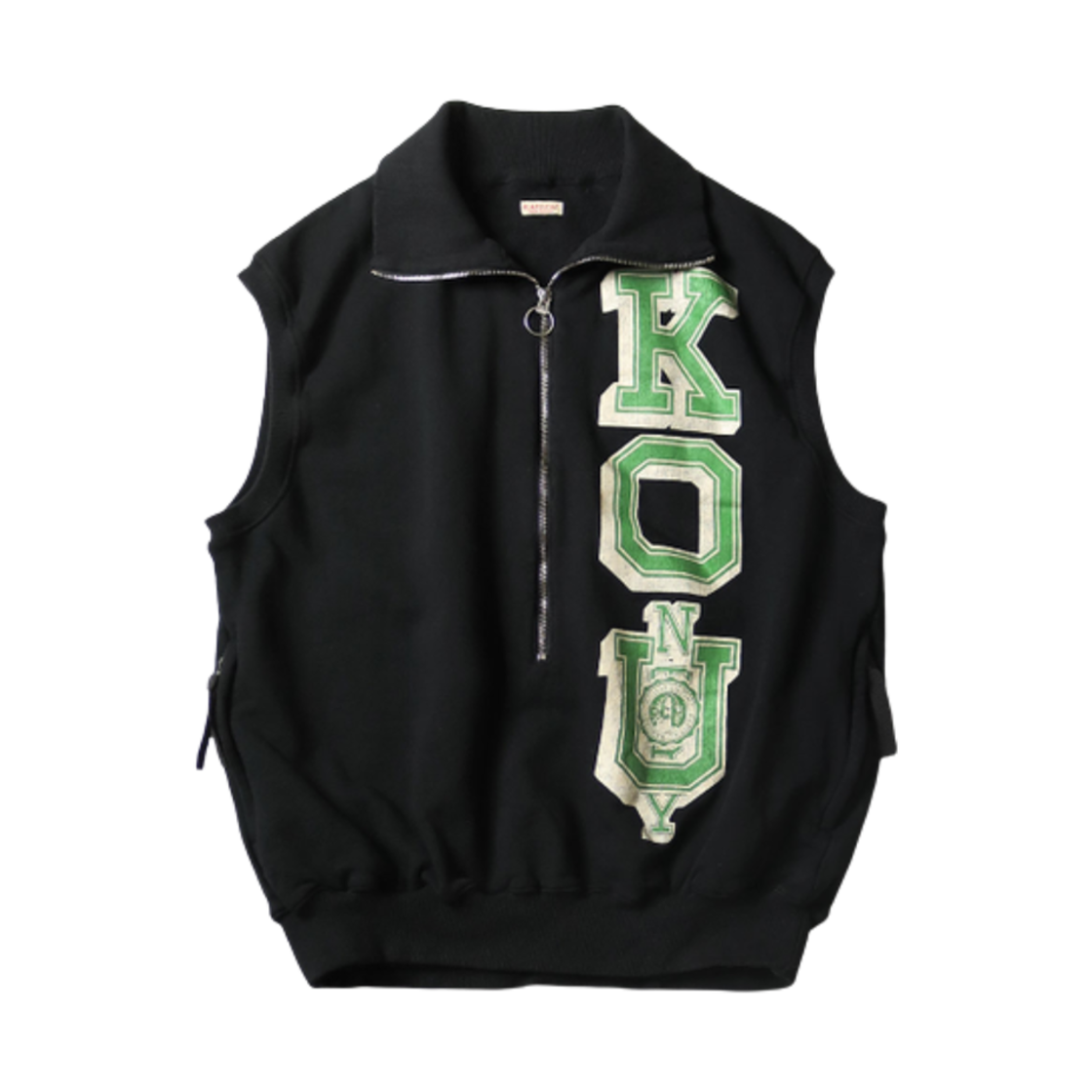 캐피탈 30 플리스 하프 집 베스트 블랙