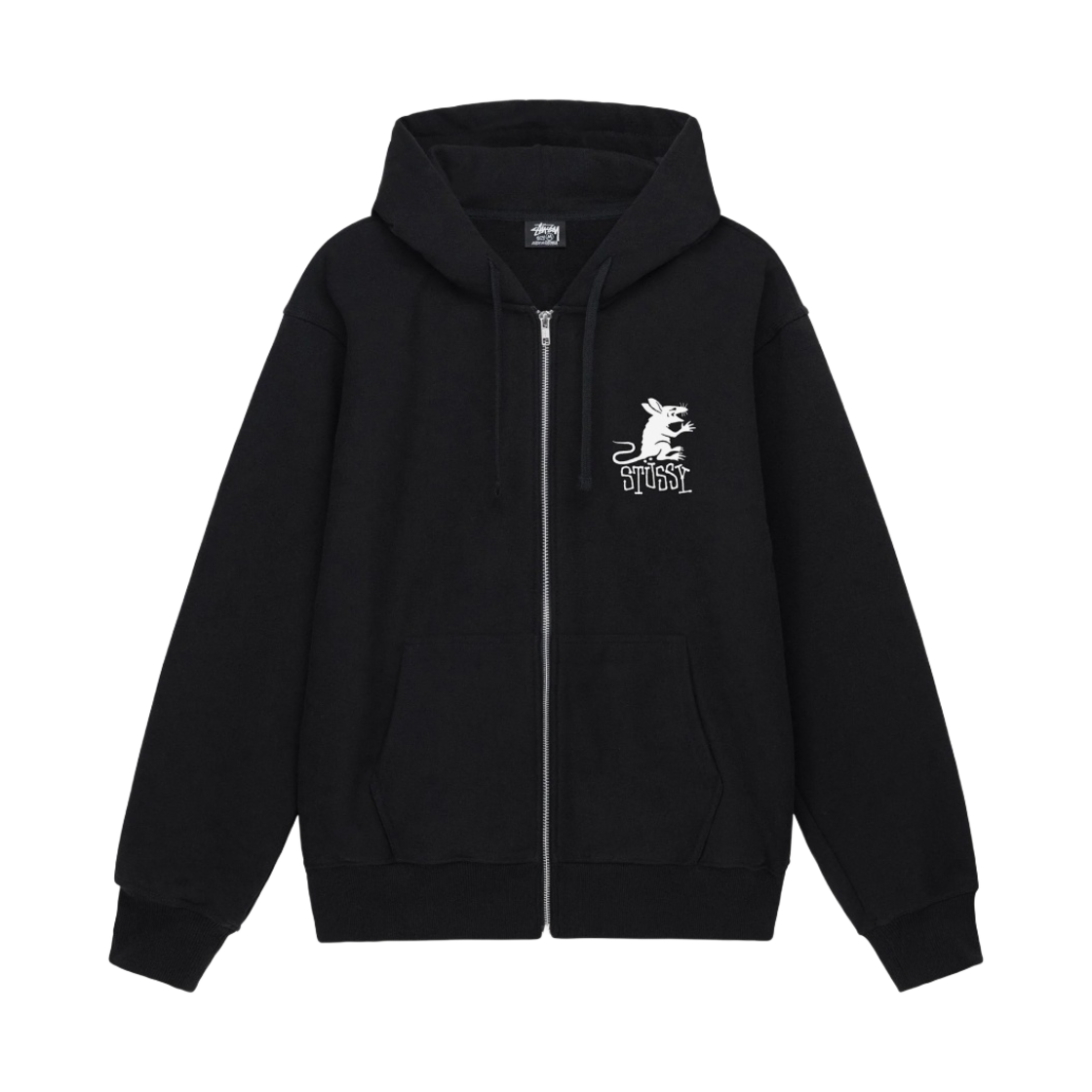 스투시 랫 후드 집업 블랙(Stussy Rat Zip Hoodie Black) - 1