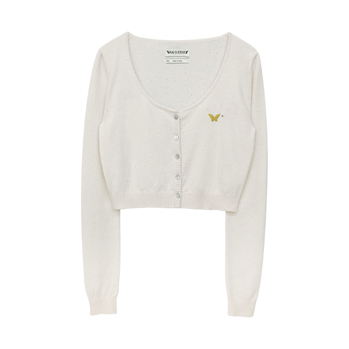 나비버스 나비 트윙클 가디건 화이트(NAVIVERSE Navi Twinkle Cardigan White)