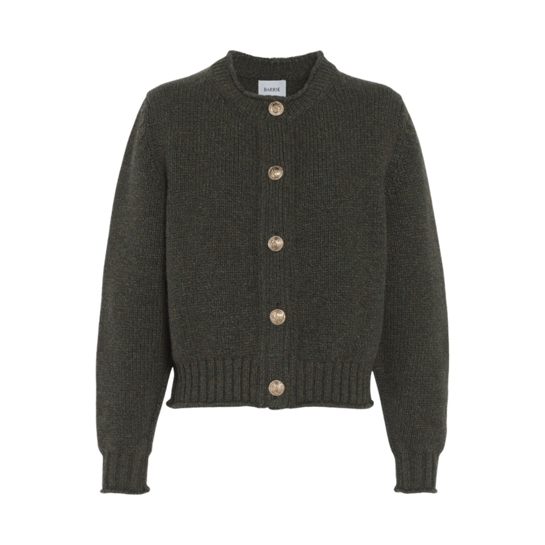 C222271365 (W) Barrie Chunky Cashmere Cardigan with Gold Buttons Claddach