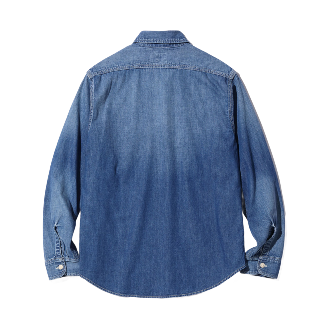 슈가 케인 데님 워크 셔츠 에이지드 모델 블루 하드 워시(Sugar Cane Denim Work Shirt Aged Model Blue Hard Wash) - 2