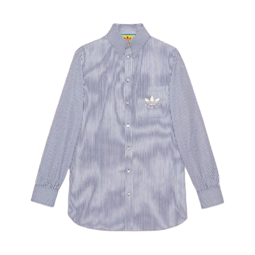 Gucci x Adidas Stripe Cotton Shirt Blue White