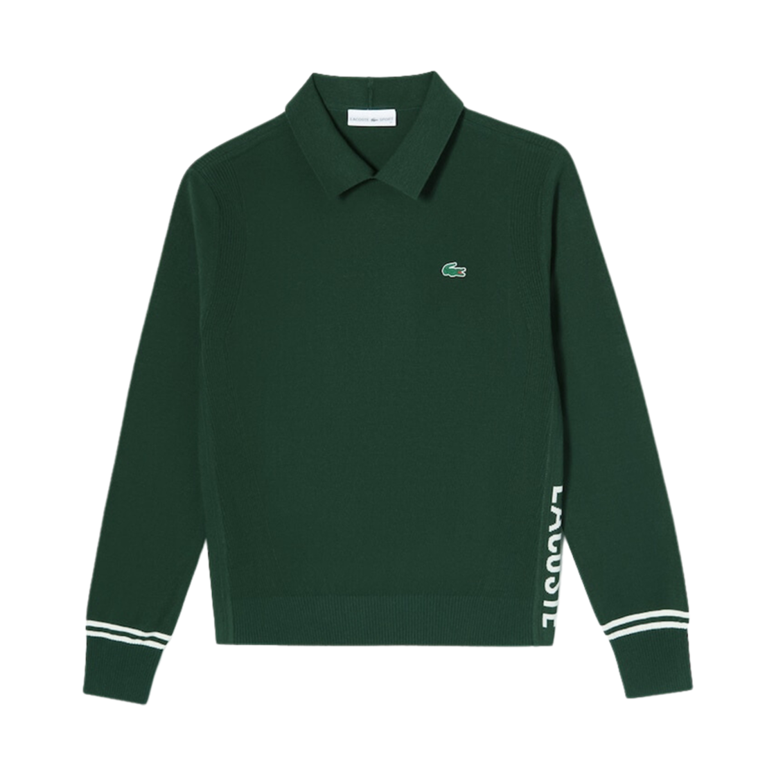 (W) 라코스테 골프 칼라 풀오버 그린((W) Lacoste Golf Collar Pullover Green) - 1
