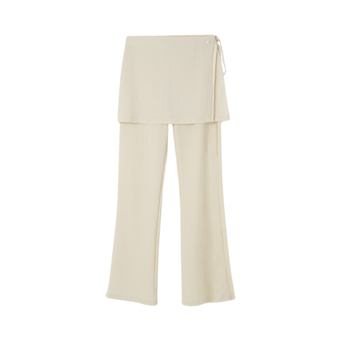 P0000BPQ Tannat Wrap Layered Slit Pants Cream
