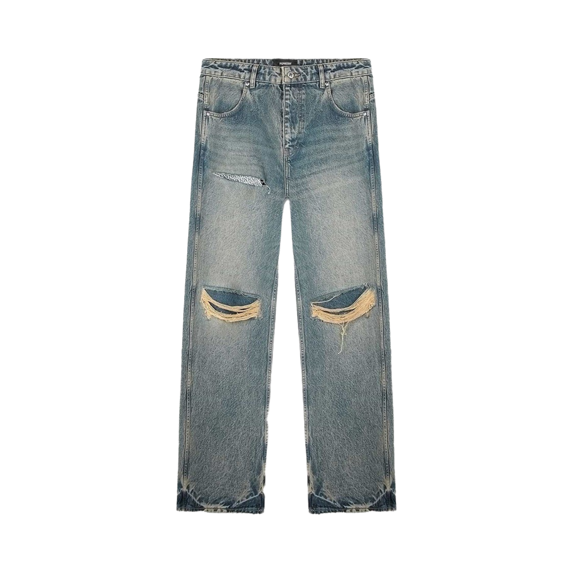 리프레젠트 R3D 디스트로이어 배기 데님 블루 크림(Represent R3D Destroyer Baggy Denim Blue Cream)