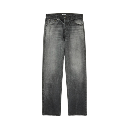 A24AP02DH Auralee Selvedge Faded Heavy Denim Wide Pants Faded Black